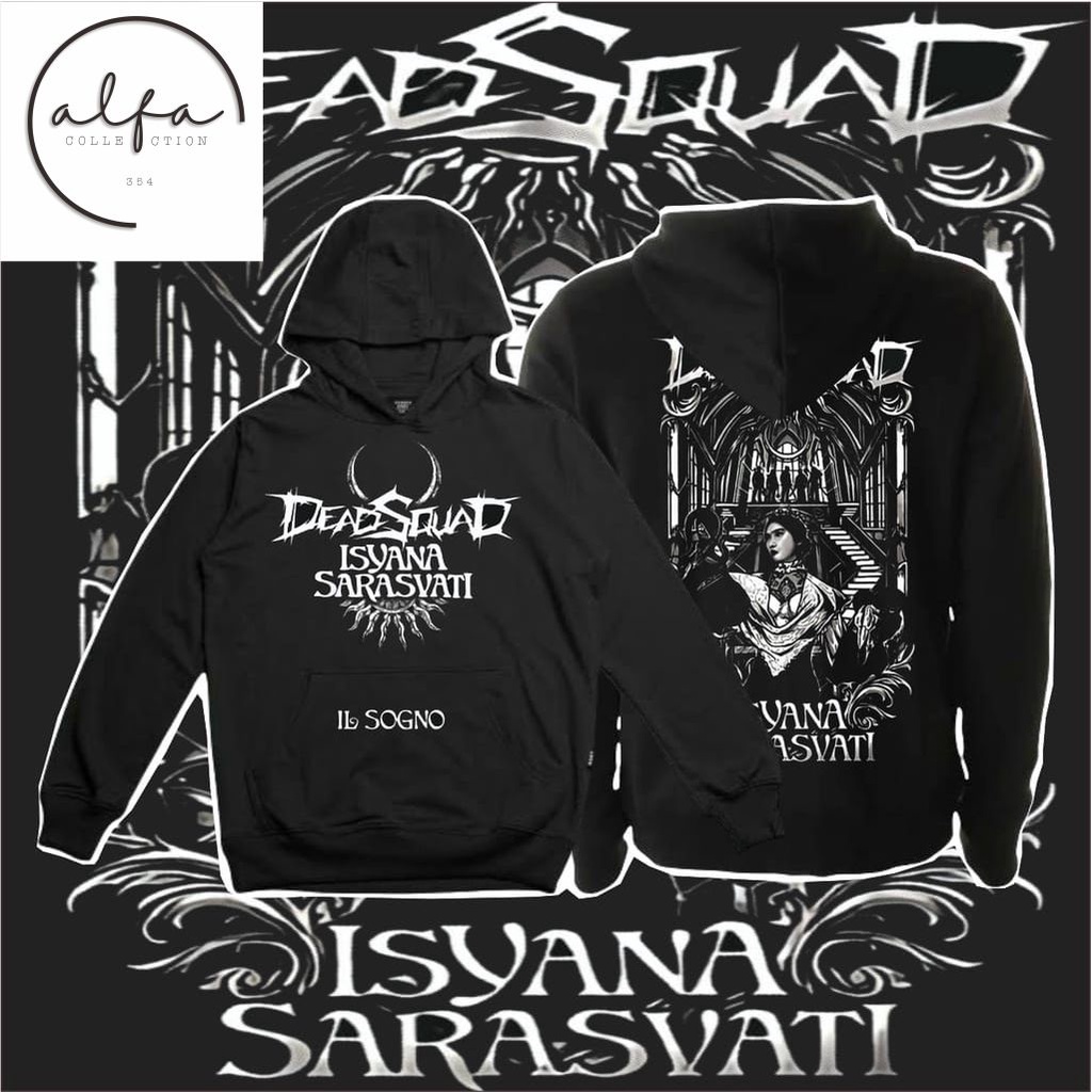 Jaket Hoodie DEADSQUAD X ISYANA SARASWATI zipper musik rock jacket hitam polos sweater sweatShirt ka