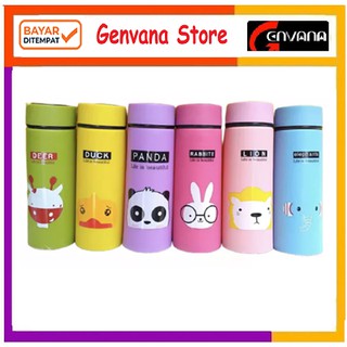 BOTOL MINUM KACA  ANIMAL  450 ml GENVANA Shopee Indonesia