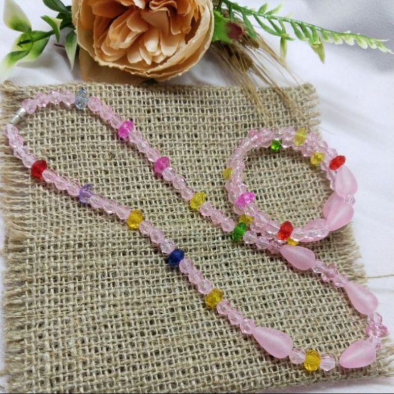 Kalung Anak Set Kalung Gelang Kristal Isi 1 Set