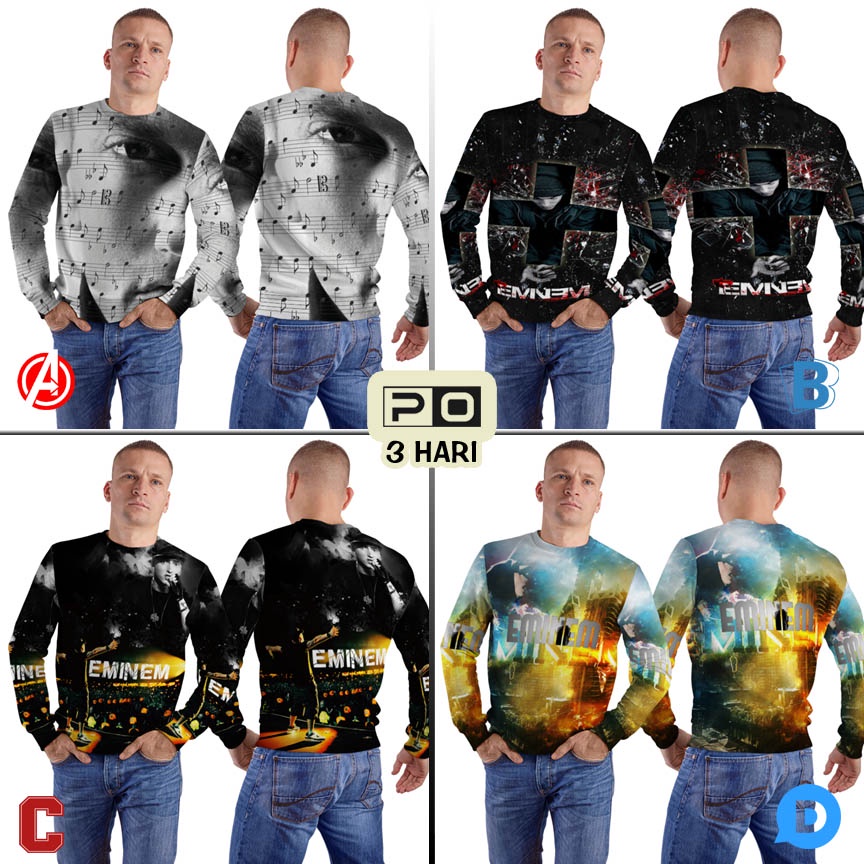 Sweatshirt Eminem Sweater Sweatshirt Fullprint Bahan Polyester