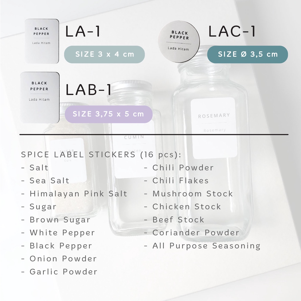 Sticker label botol bumbu - spices jar label - STICKER ONLY - NO CUSTOM-16pc (1)