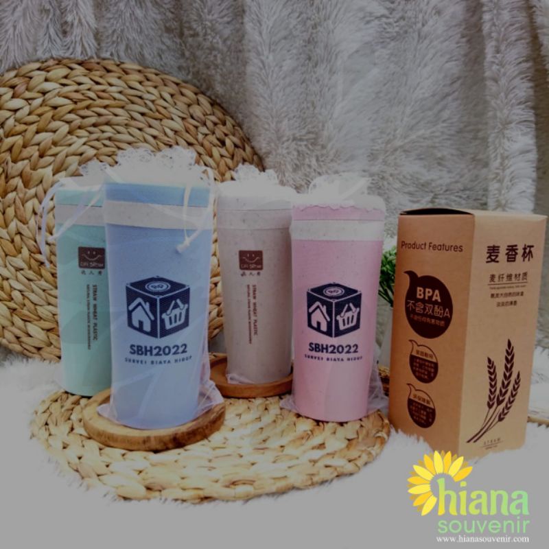 SOUVENIR TUMBLER BOTOL JERAMI GANDUM MEWAH