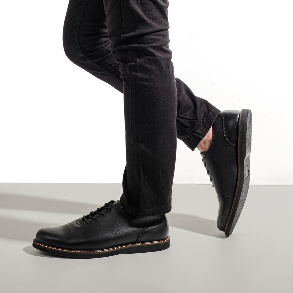 GUSTAV BLACK (KULIT ASLI) |ManNeedMe x Greata| Sepatu Pantofel Pria Formal Shoes ORIGINAL