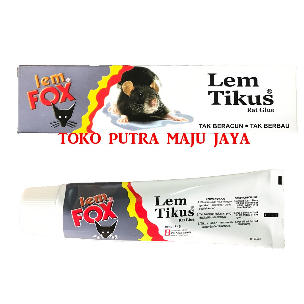 

LEM TIKUS FOX TUBE 75 GRAM LEM ODOL TIKUS FOX