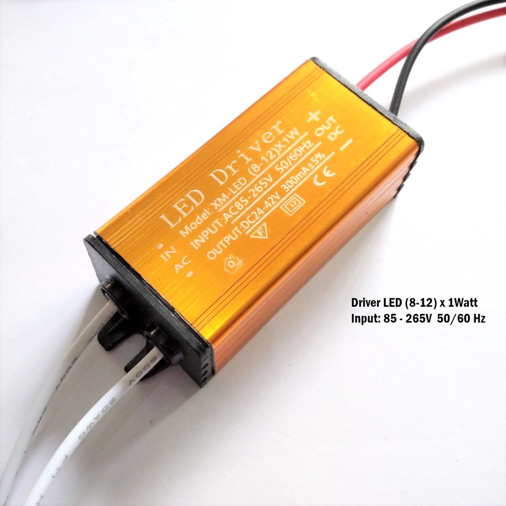 LED Driver (8-12) x 1watt WATERPROOF CASING BESI