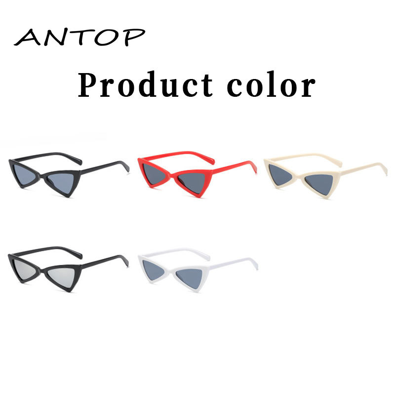 Kacamata Hitam Bentuk Mata Kucing Segitiga Gaya Retro Hip-Hop Untuk Wanita