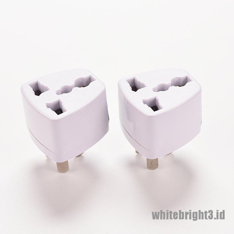 &lt; White3 &gt; Adapter Power AC 3-pin Plug US / EU Ke AU / AU Universal Untuk Travel