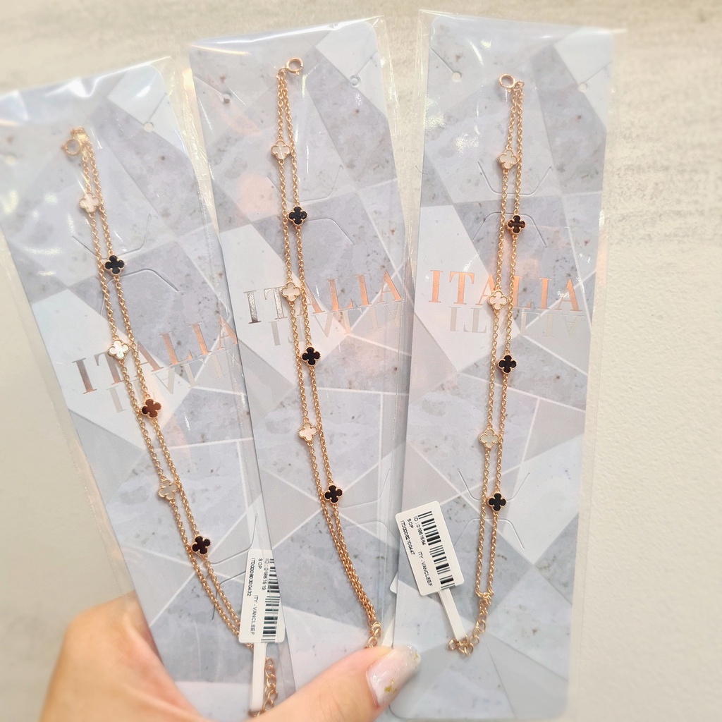 Gelang Van Cleef 2 layer emas italy 750 kadar 17k