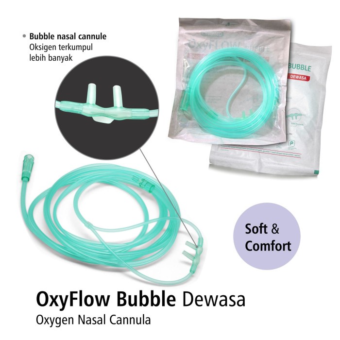Oxyflow Bubble Nasal Canule Oxygen Selang Oksigen Dewasa Besmed OJB