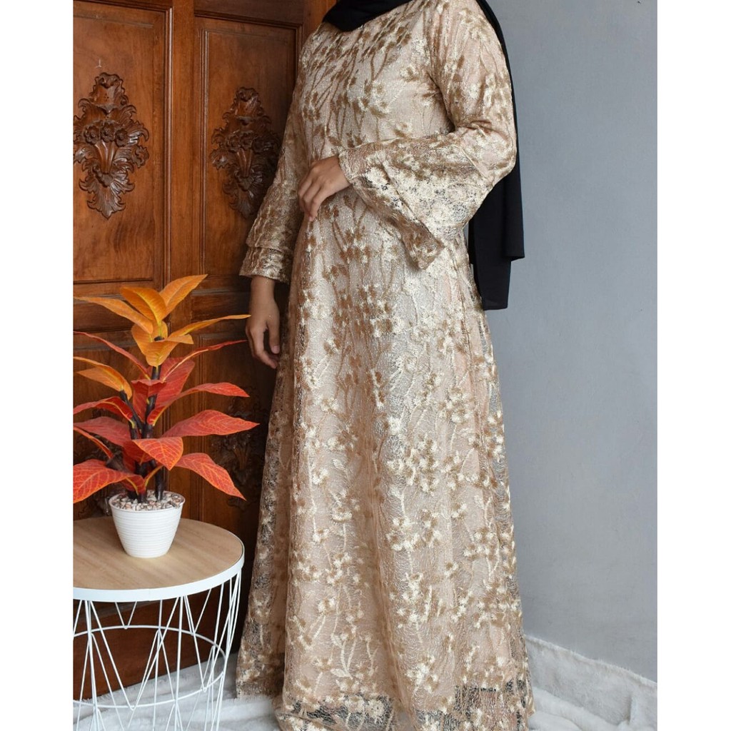 GAMIS PESTA TULLE BORDIR (BUSUI) / GAMIS TULLE BORDIR NON GLITER