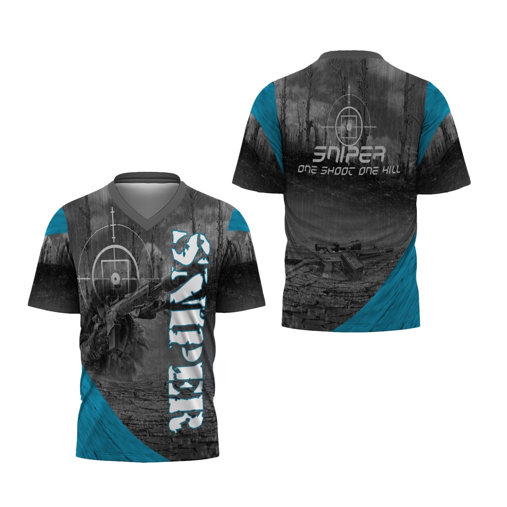 [Riashop] Kaos Sniper Pria | Kaos Pria Sniper | Kaos Snipper V-Neck