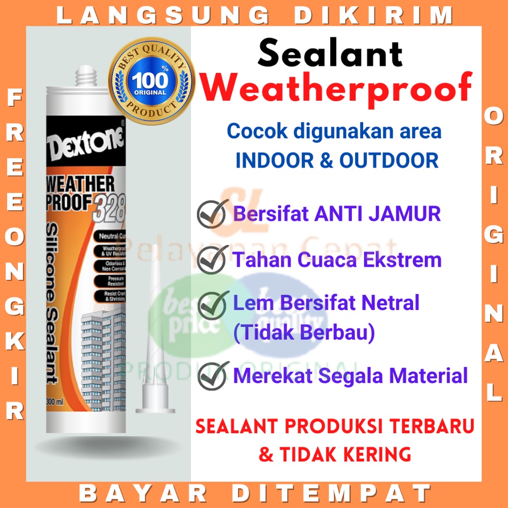 Lem Kaca Besi Silicone Sealant Weatherproof Tahan Air Dan SInar UV
