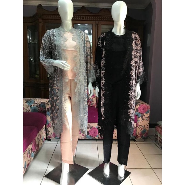 stelan batik celana terbaru / set batik kulot cardigan / batik cardigan / batik murah modern