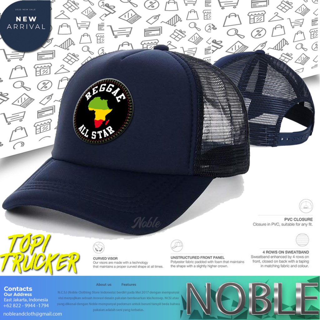 TOPI JARING TRUCKER HAT DISTRO REGGAE ALL STAR CUSTOM PREMIUM - NOBLE
