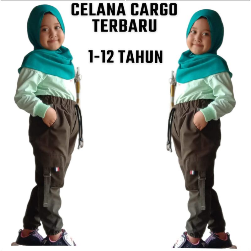 Celana panjang anak perempuan 1-12 Tahun Joger Cargo Celana Cargo anak perempuan Jogger Chino Celana Jogger Anak Perempuan Cewe Terbaru