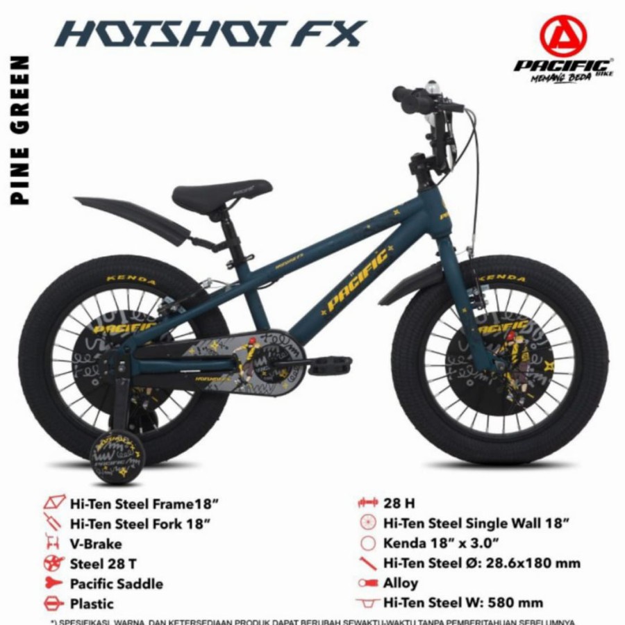 Sepeda Anak Pacific BMX HOTSHOT FX 3.0 18 Inch Garansi SNI-2