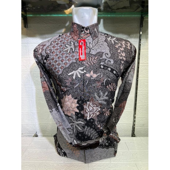 Grosir Batik Jakarta,Batik Pria Lengan Panjang Katun Premium Warna Lilac Ungu Pich Katun Premium Ful