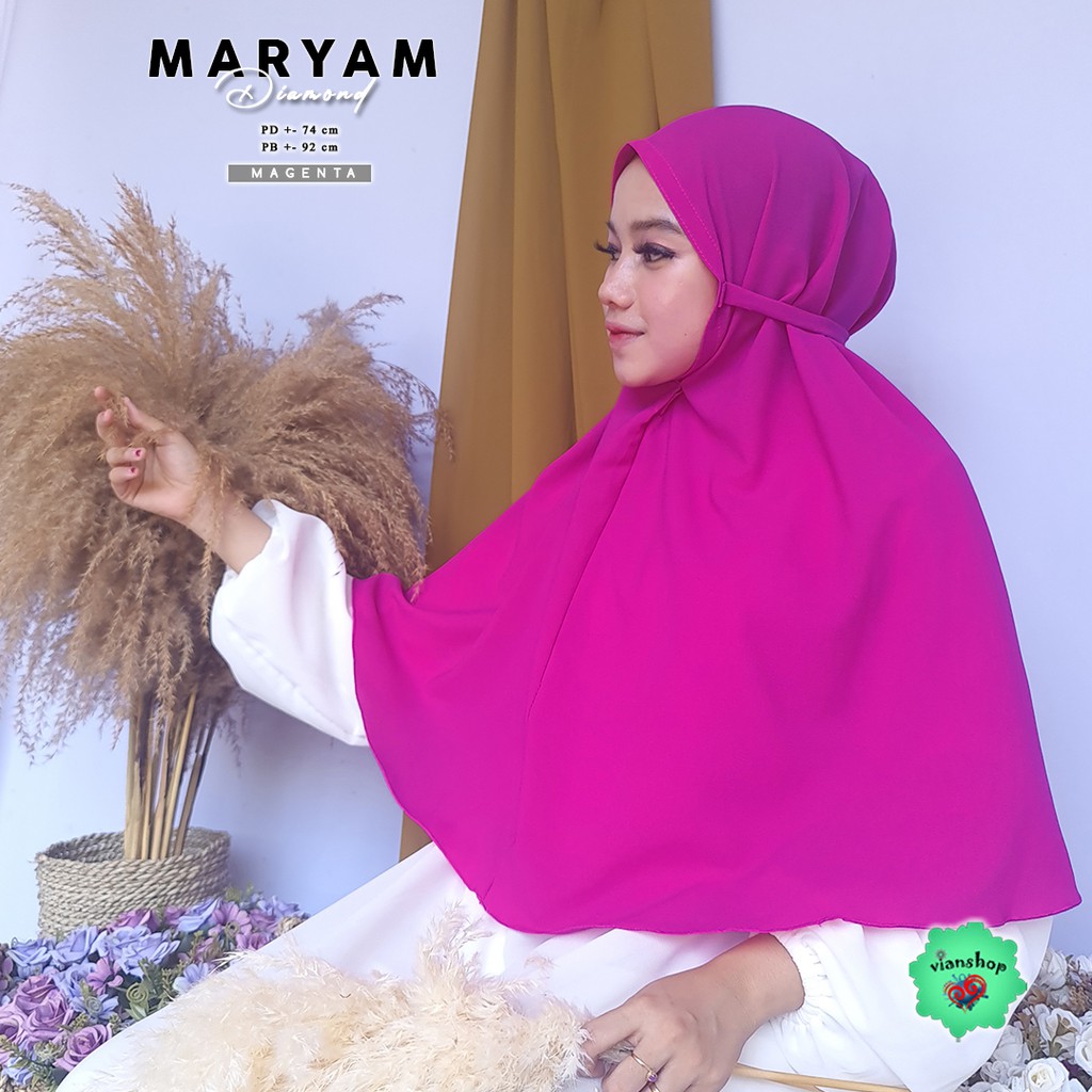 jilbab maryam PART 1 bergo tali non ped,bergo naswa , jilbab 1 layer , jilbab instan,jilbab cantik-MARYAM MAGENTA