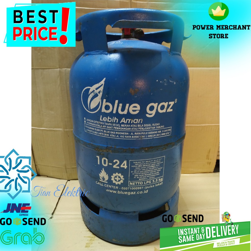 Tabung BLUE GAS 5,5Kg + Isi Bersegel (Gojek/Grab Only)