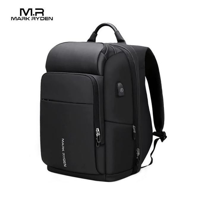 -SIAP KIRIM- MARK RYDEN MR7080 BACKPACK BAG USB - TAS RANSEL LAPTOP 15.6 - BLACK