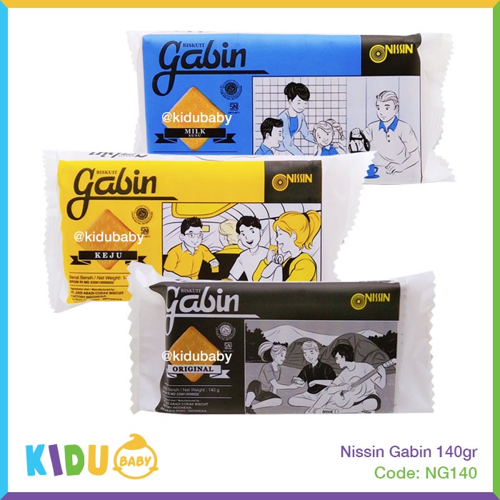 Nissin Gabin Cheese / Milk / Original 140gr Kidu baby