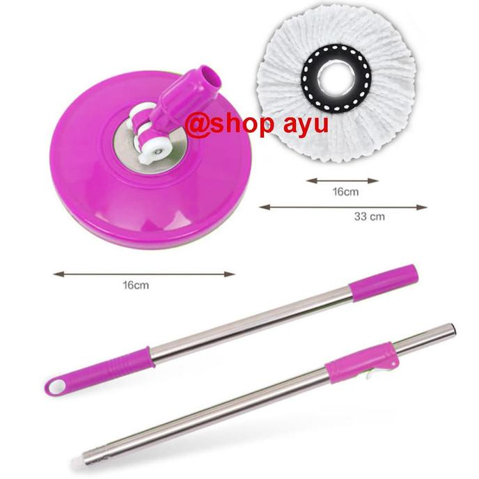 Tongkat pel spin mop gagang pel spin mop +kain pel