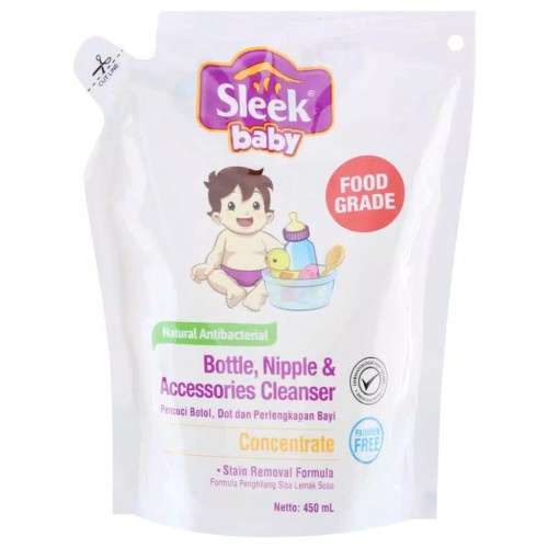 SLEEK BABY BOTTLE NIPPLE CLEANSER 450ML