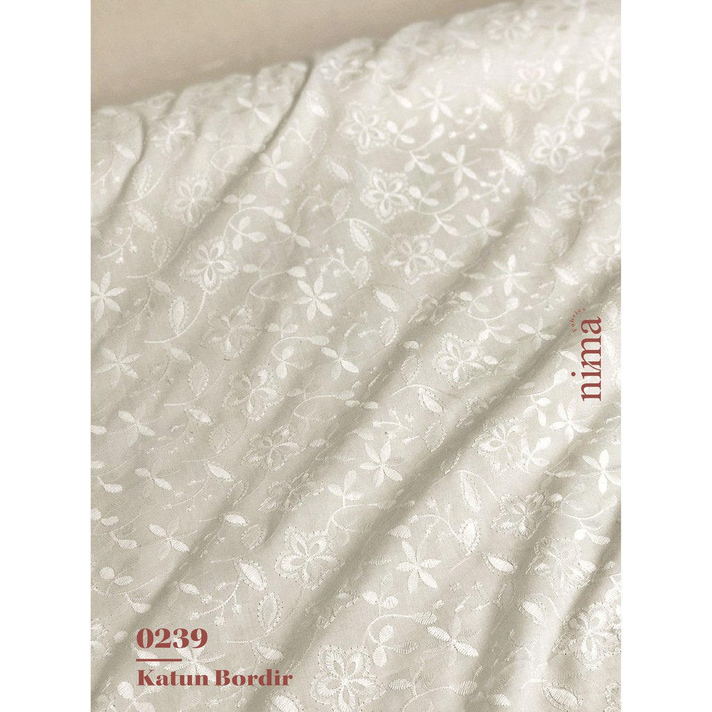 1/2 Meter Kain Katun &amp; Satin Bordir Premium