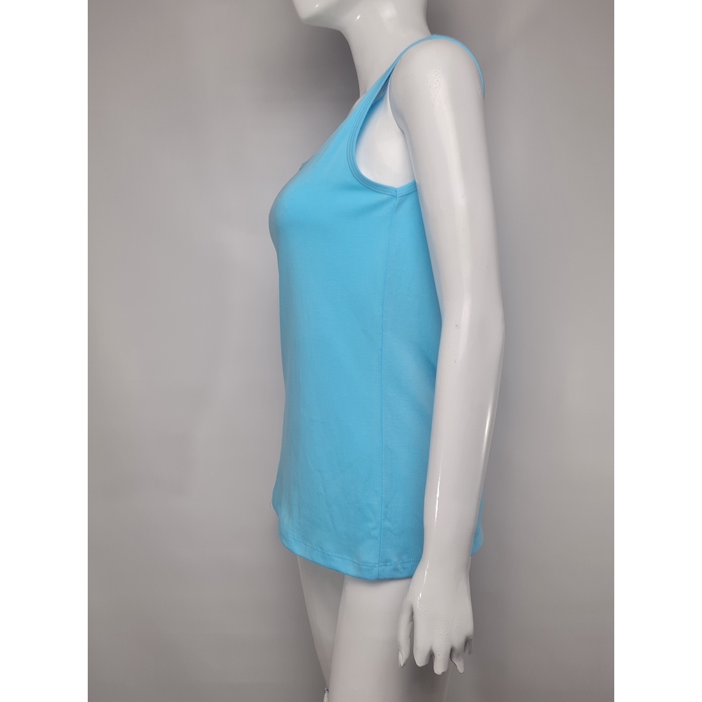 Singlet - Tank Top Wanita Katun Casual Biru Muda