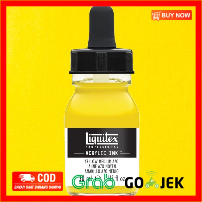 

(BISA COD) Tinta Akrilik Liquitex 30ml Acrylic Ink Pigment Calligraphy - 02/02 - YELLOW MED AZO