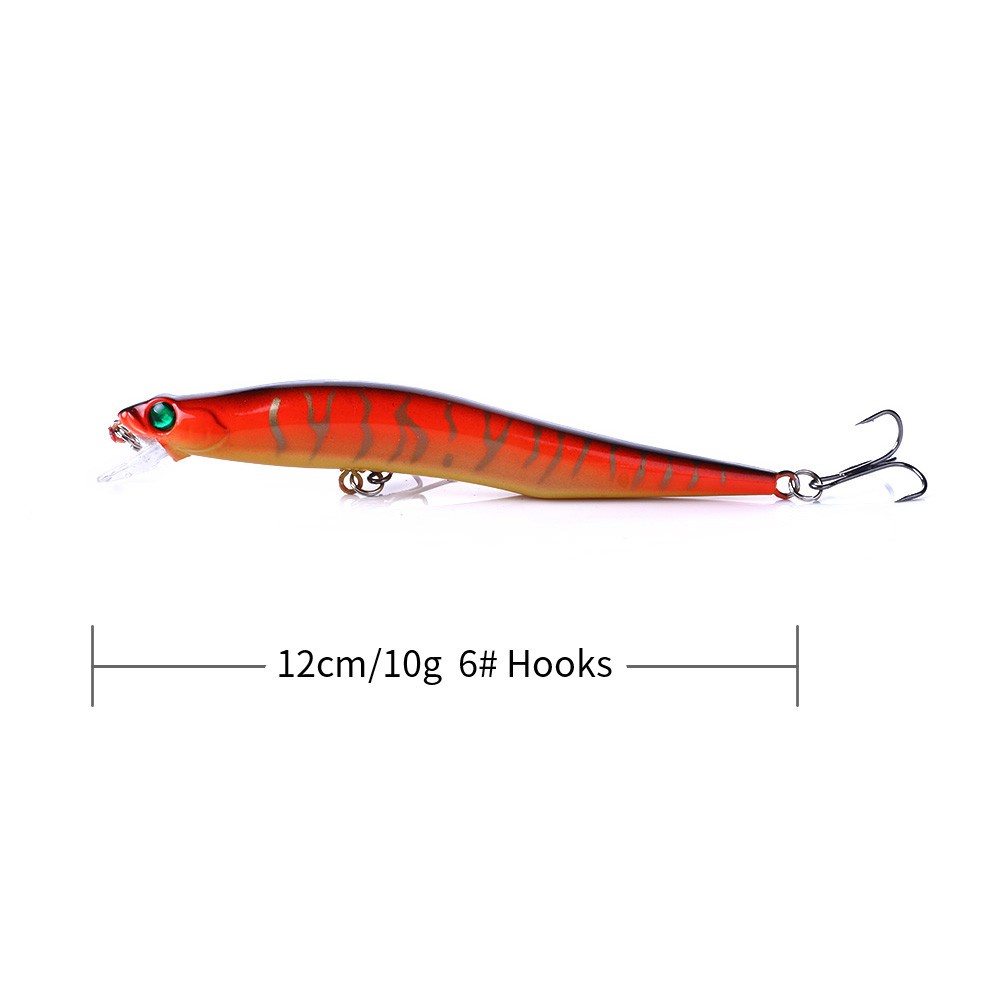 Hengjia 1pc Umpan Pancing Minnow Wobbler 5 Warna 12cm 10g Kedalaman 0.5-1.5m