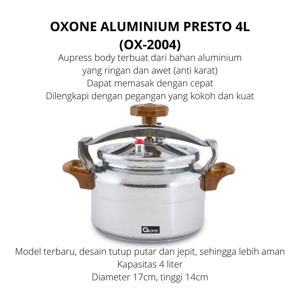 OXONE PANCI PRESTO OX-2004 ALUMINIUM PANCI PRESTO OXONE 4 LITER PRESTO PANCI PRESTO 4L PANCI PRESTO