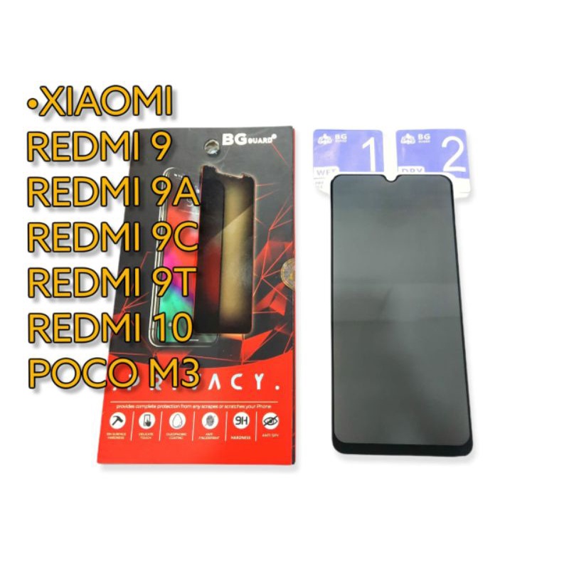 TEMPERED GLASS PREMIUM ANTISPY PRIVACY XIAOMI REDMI 12 NOTE 13 13 PRO 12 12 PRO 11 11P RO 9 NOTE 9PR