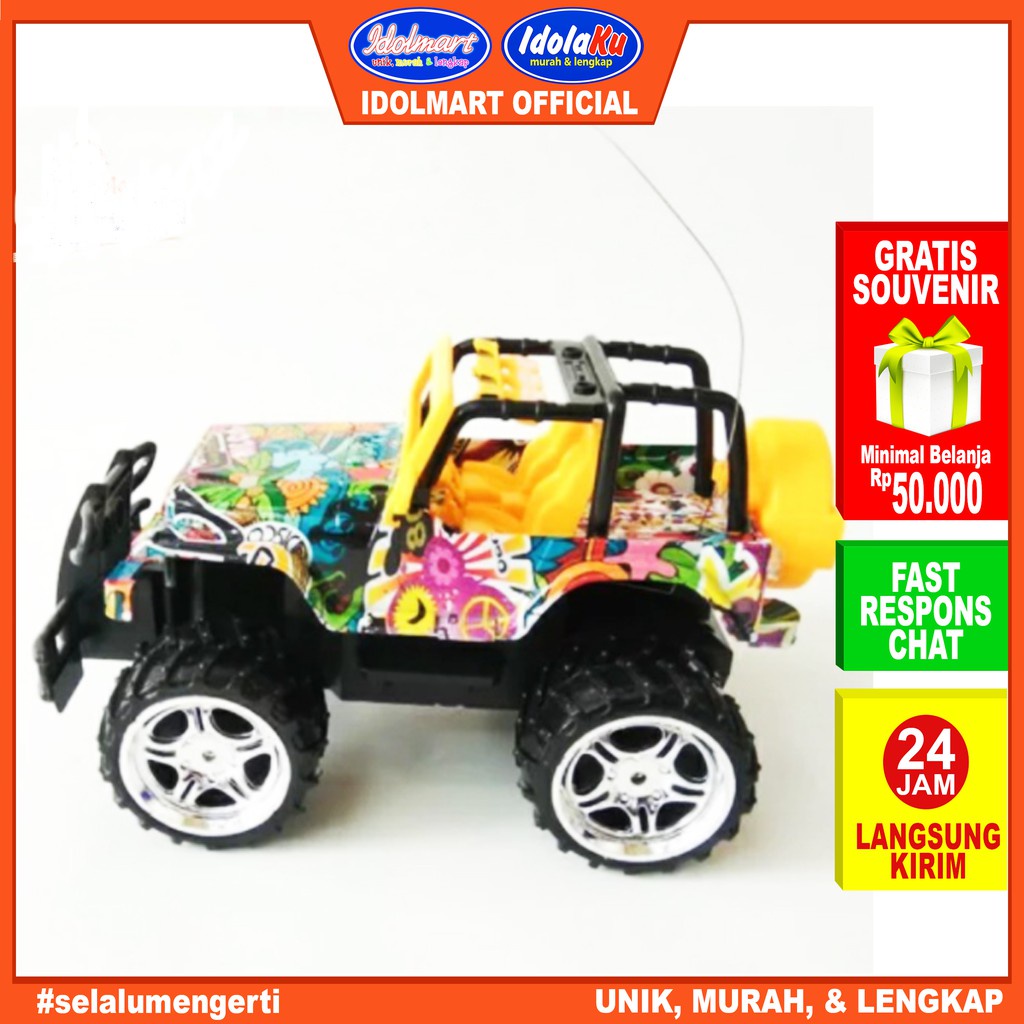 IDOLAKU Mainan Anak Mobil Remote Control / RC Jeep Despacito / Mobil Remot SNI / 123-22 RC