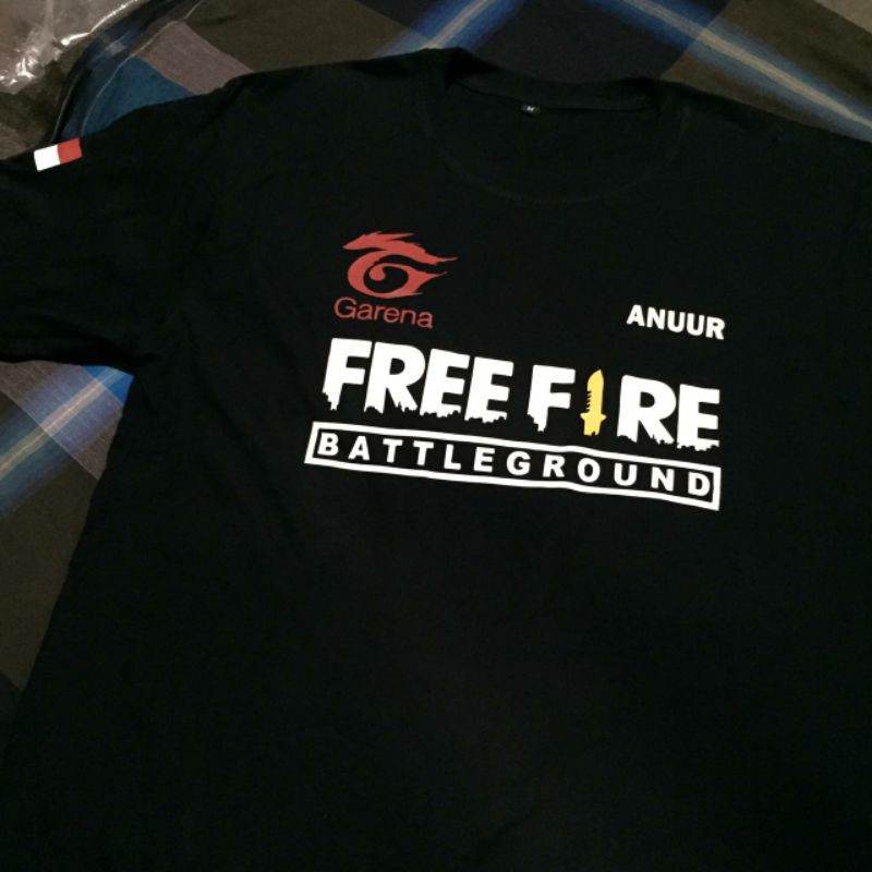 BAJU KAOS FREEFIRE FF GRATIS NAMA SENDIRI BAHAN KATUN COMBAD 30S REAKTIF