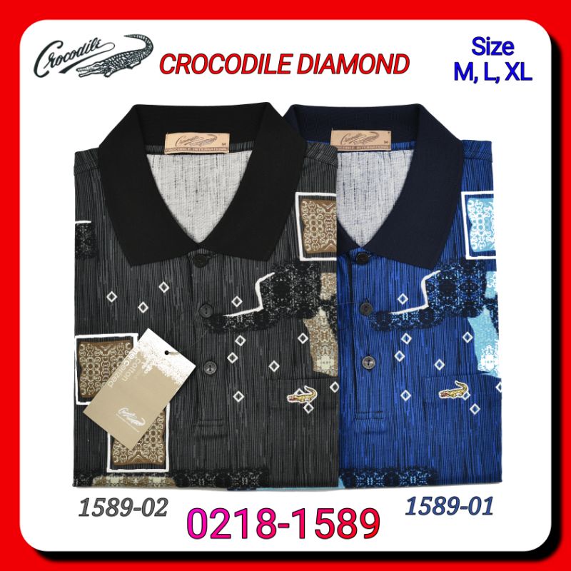 Kaos Kerah Pria Lengan Pendek Crocodile Gold Emas 0218-1589 Original