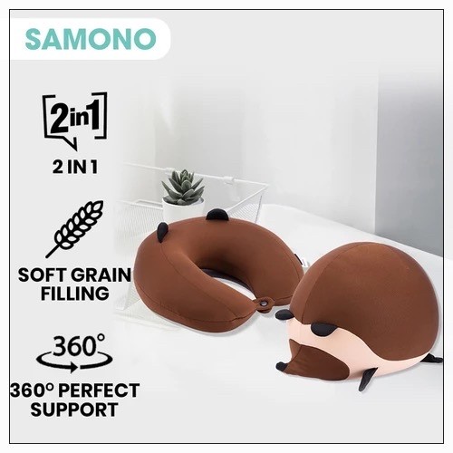 Bantal Leher - Samono Bantal Leher Travel Bantal Leher Neck Pillow Karakter Lucu