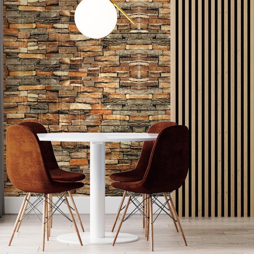 ☄ TBESHOPINDO Walpaper Dinding 3D Motif Foam Batu Bata Walpaper Matougui ☁