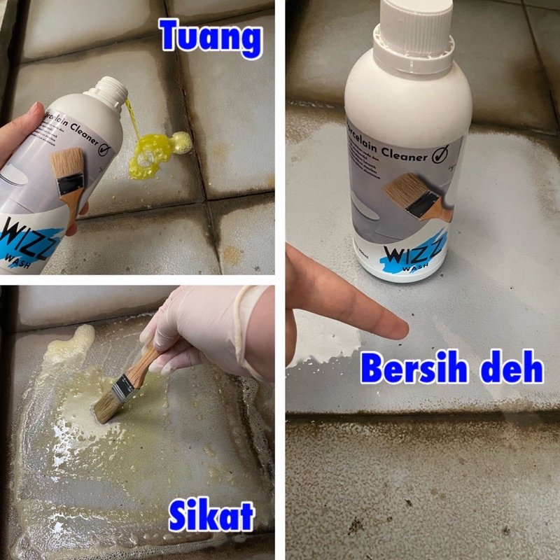 WIZZ WASH Pembersih kerak keramik kamar mandi / Pembersih kerak toilet ampuh 500ML