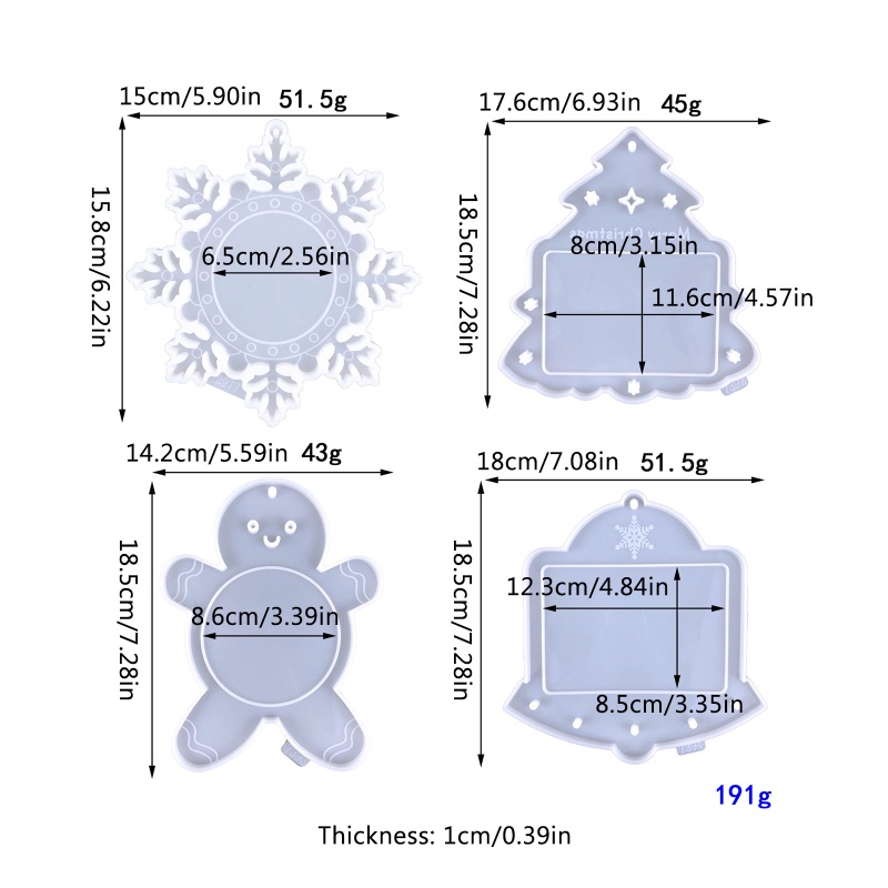 Siy Cetakan Resin Epoxy Bentuk Snowflake Bahan Silikon Untuk Bingkai Foto