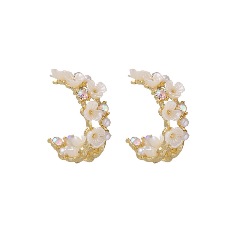 Korea anting-anting imitasi tinggi Bells of Ireland anting-anting perempuan Mutiara BANYUAN geometri