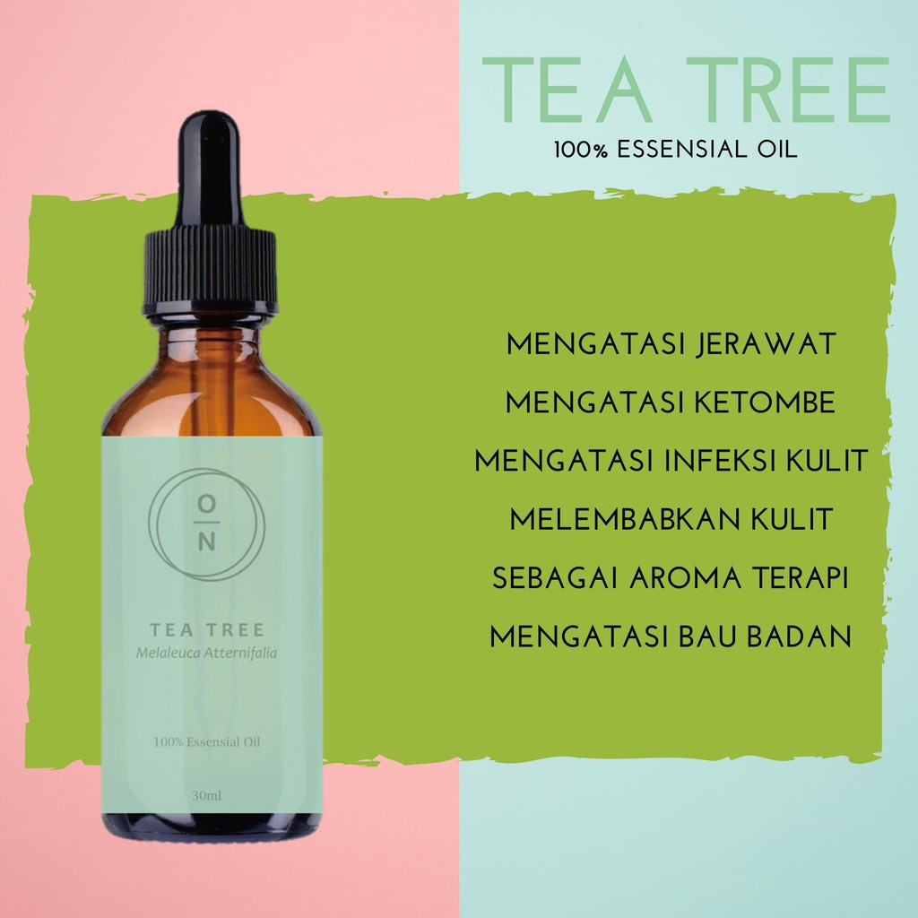 Pure Tea Tree Oil Serum Penghilang Jerawat Ketombe Skincare Wajah 100% Alami Minyak Atsiri Teatree Face Oil