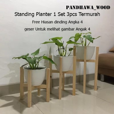 Standing pot tanaman 1 SET 3pcs