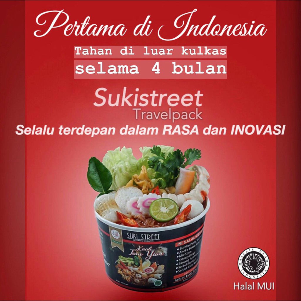 

SUKI STREET TRAVEL MAKANAN INSTAN KUAH TOMYUM DAN KALDU AYAM