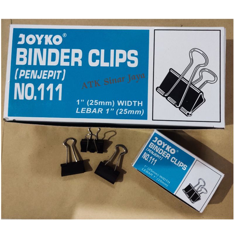 

Binder klip Joyko no.111 /107 / 155 / clip / penjepit kertas