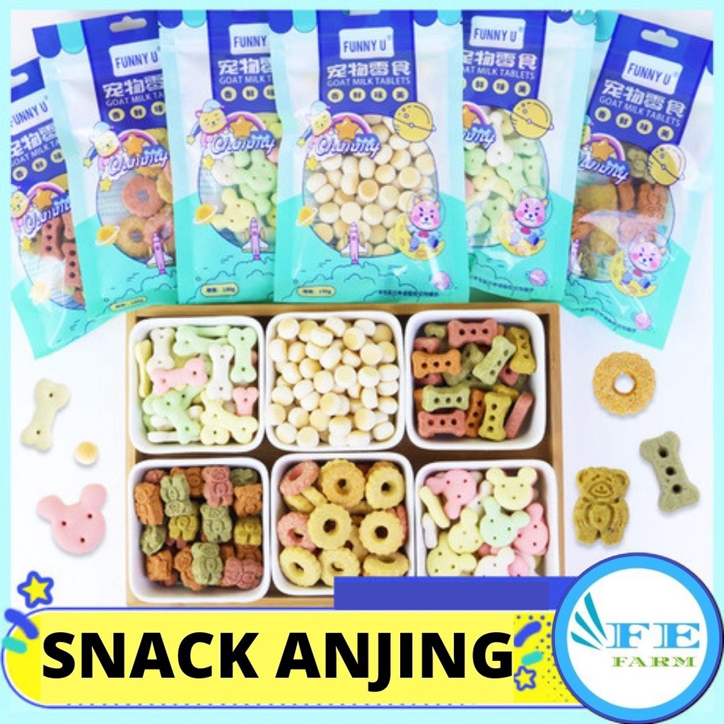 Snack Biskuit Cemilan Puppy Anjing Dog Treat Cemilan Dog Snack Biscuit Anjing 100gram FEFARM