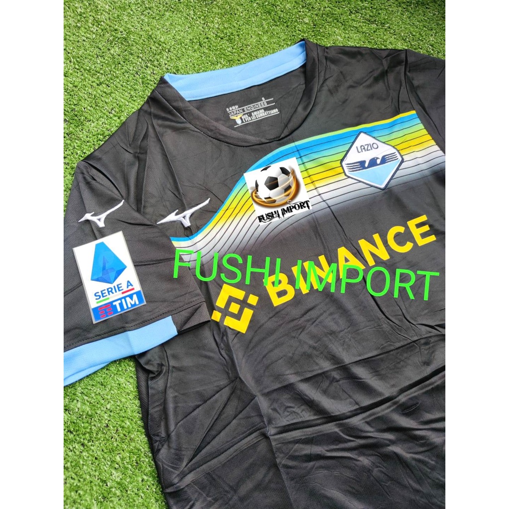 Jersey Baju Bola SS Lazio Macron Away Full Patch 2022 2023 Grade Ori