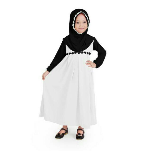 Gamis Anak Perempuan Warna Hitam Putih Shopee Indonesia