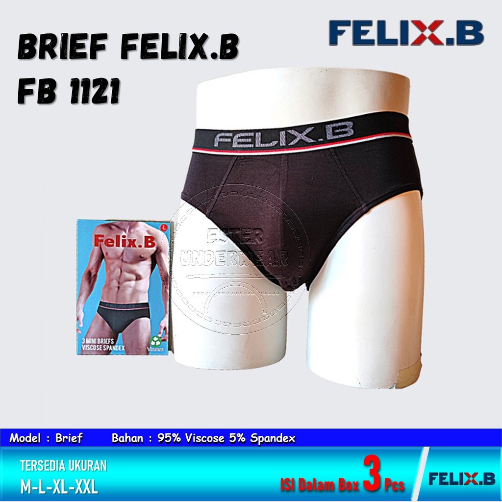 CELANA DALAM PRIA FELIX.B FB 1121 ISI 3 PCS | VISCOCSE SPANDEX