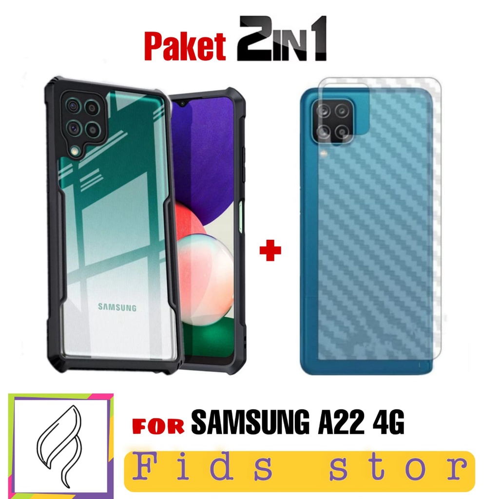 PROMO 2in1 CASE SAMSUNG A22 4G Soft case Xundd case transparan Free GarSkin Carbonflexible